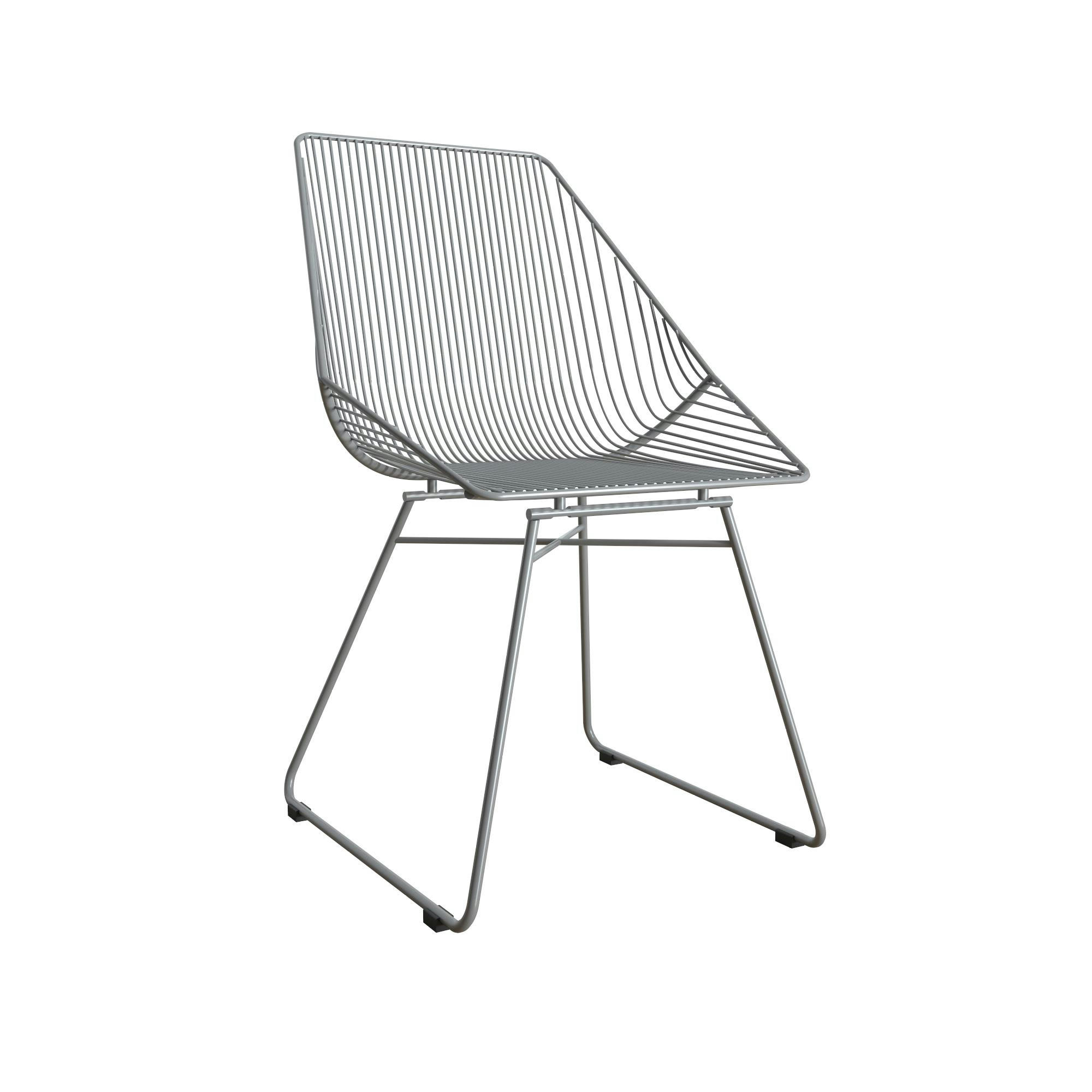 ELLIS - Chaise de salle à manger en métal gris