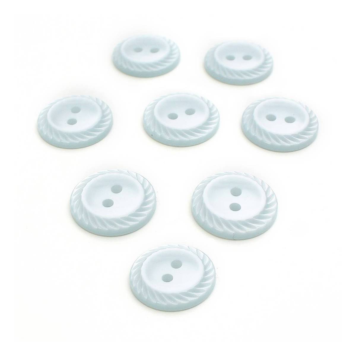 HemlineBaby Blue Basic Cut Edge Button 8 Pack