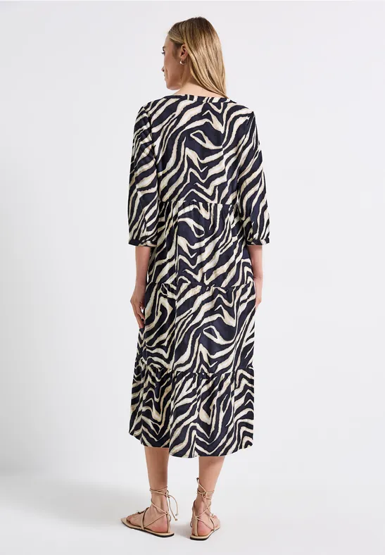 Gemustertes Volant-Kleid