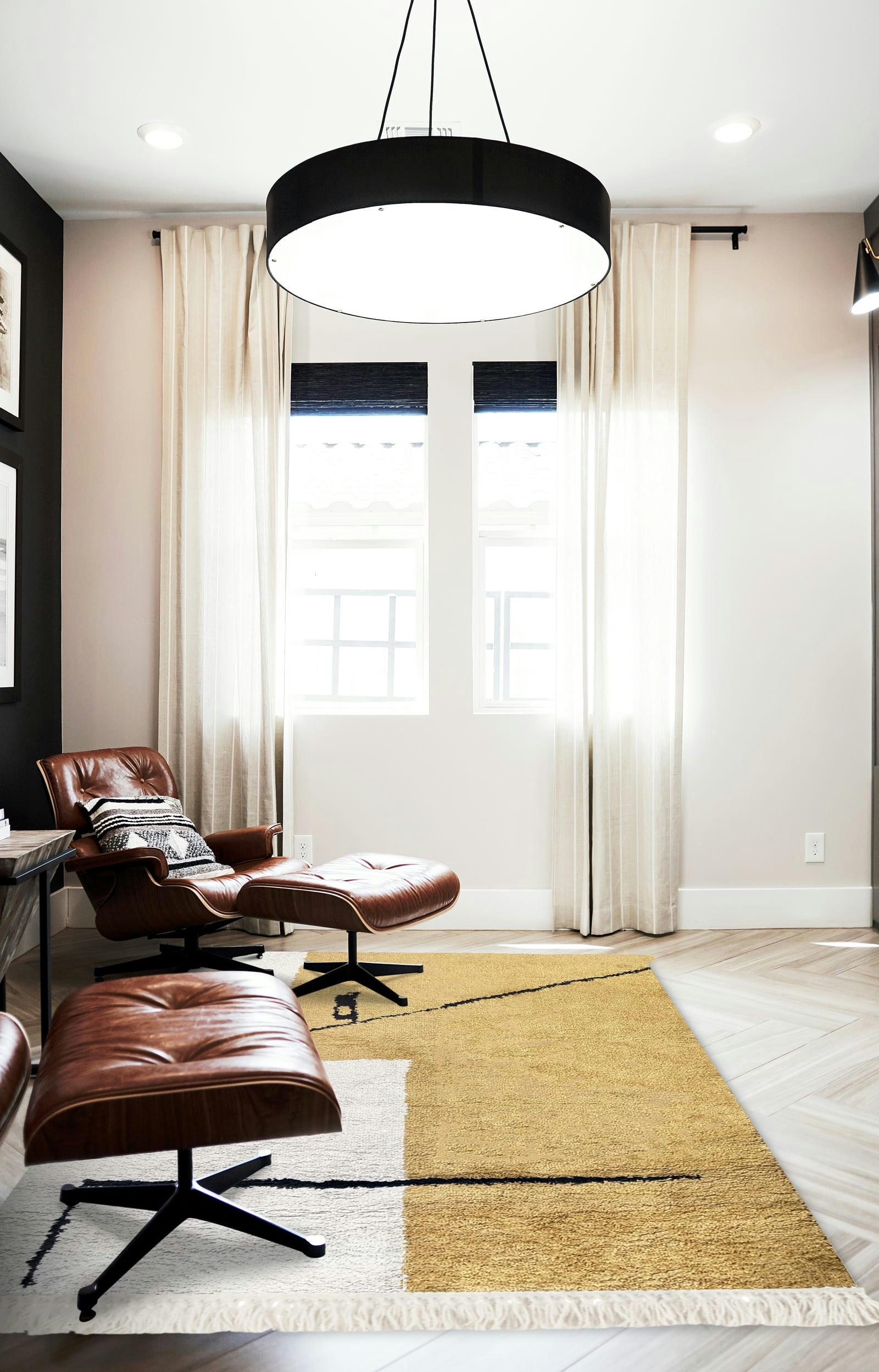 BABEL - Tapis graphique et design jaune et noir 120x170, OEKO-TEX®