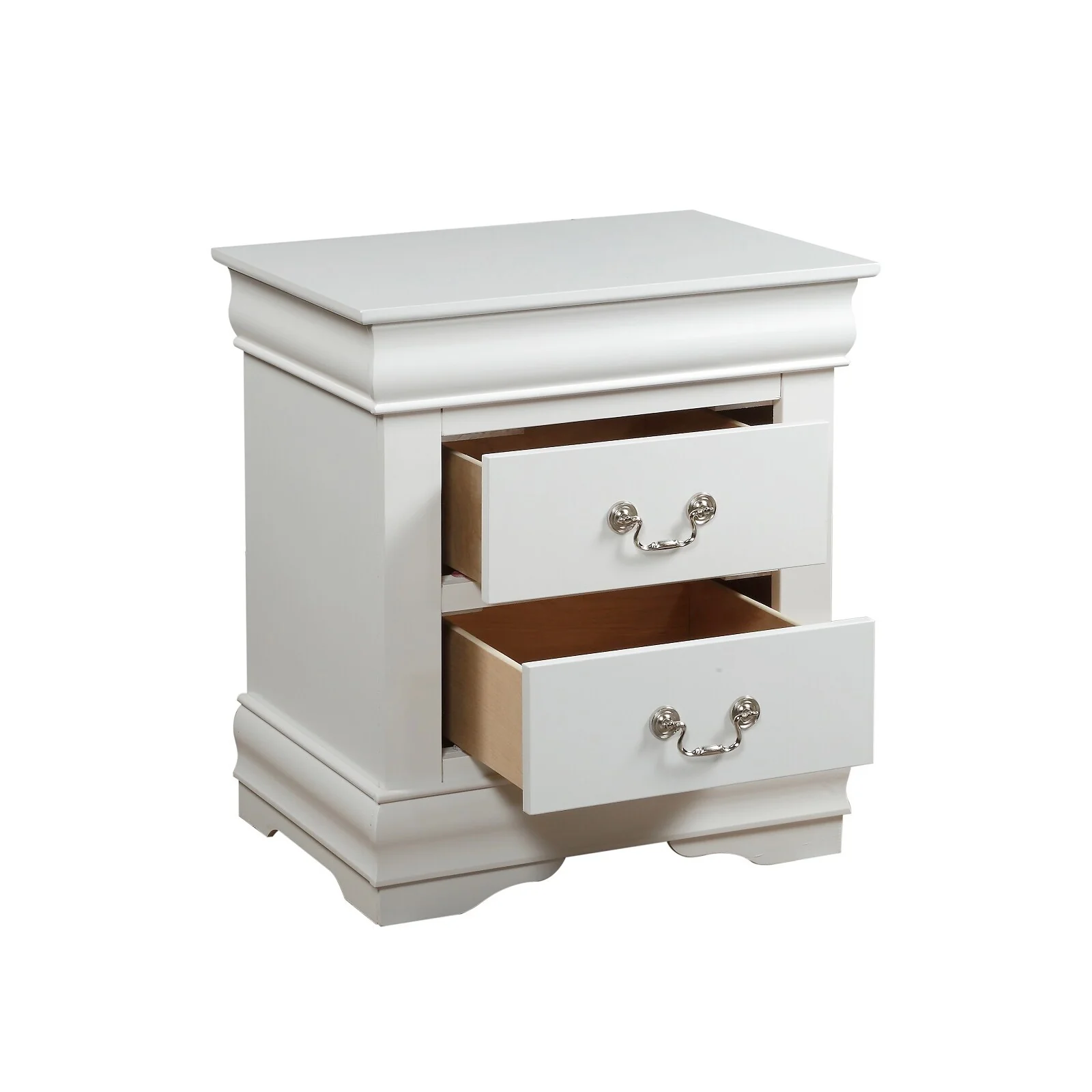 Solid Pine Nightstand with 2 Drawers