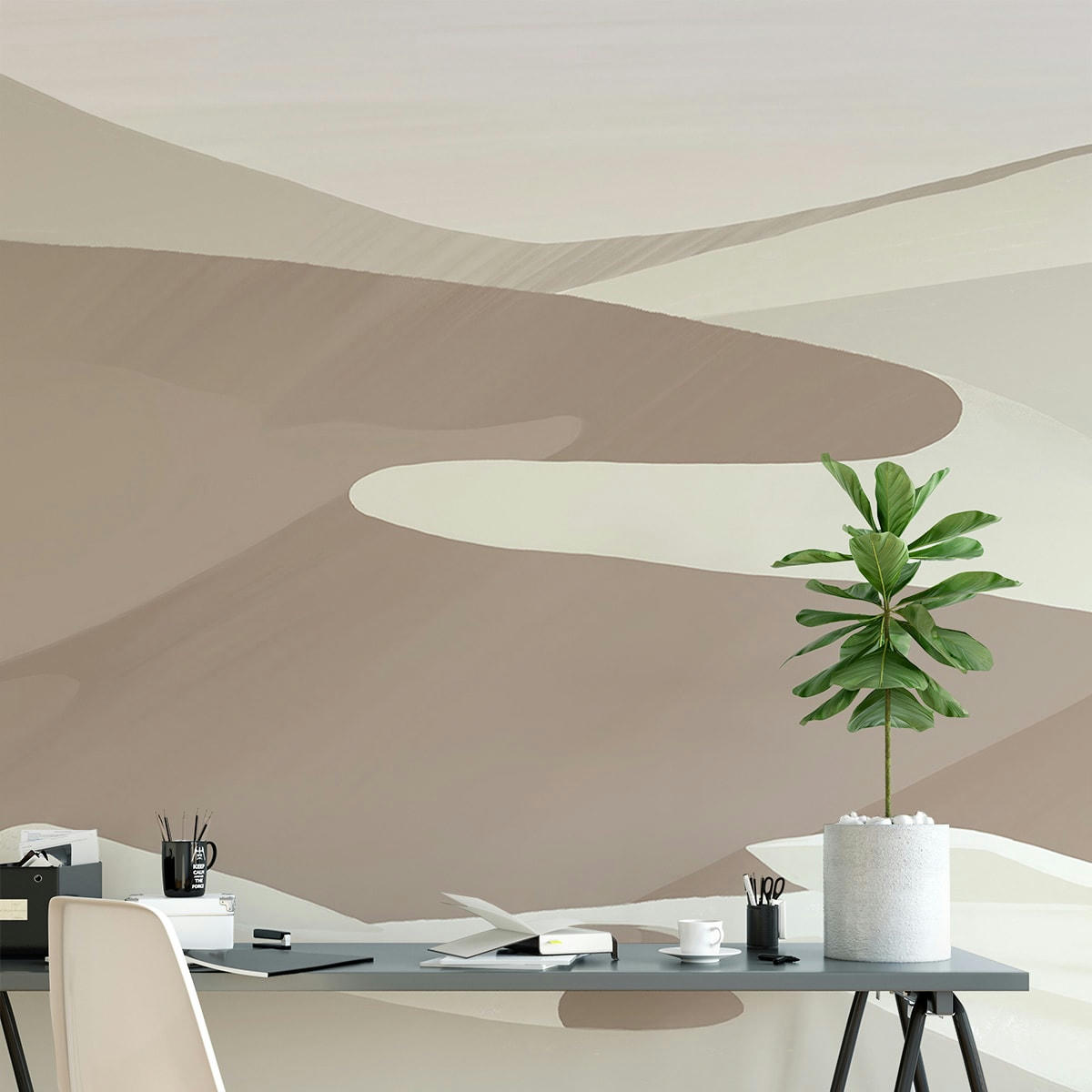 - Papier peint panoramique dunes 255 x 250 cm