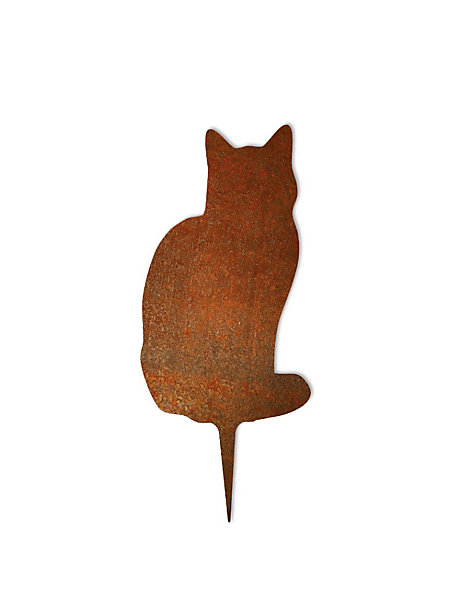 Chat Assis Métal Acier Corten Brut 40cm - madecoupesurmesure