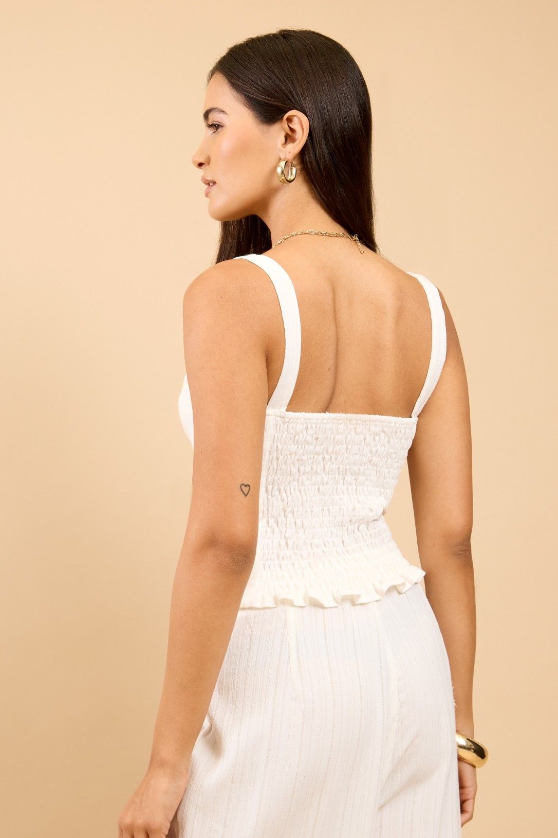 Little Mistress White Side Gather Top by Vicky Pattison