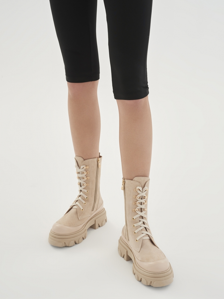 Ladies' beige ankle boots