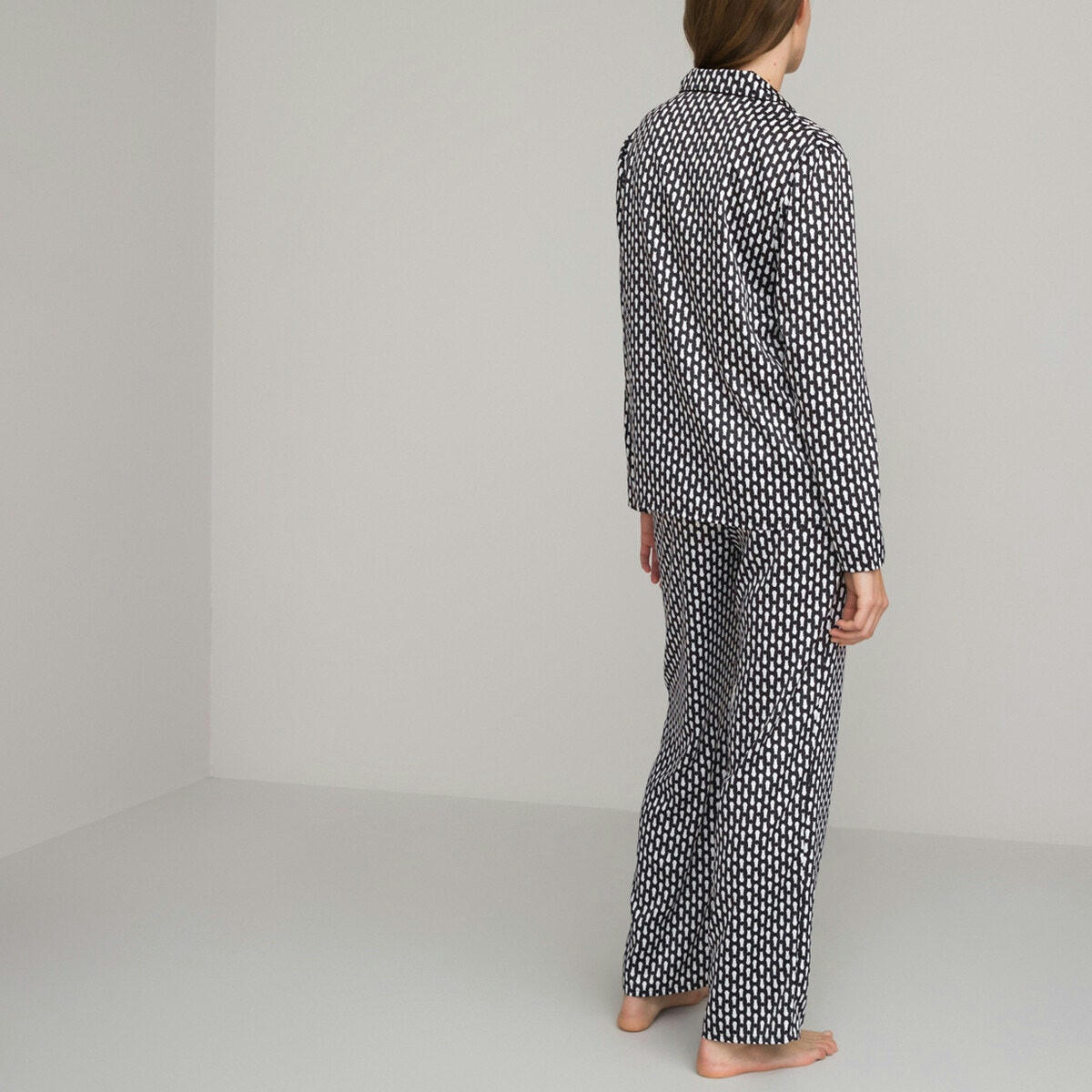 Pyjama satin forme grand père imprimé