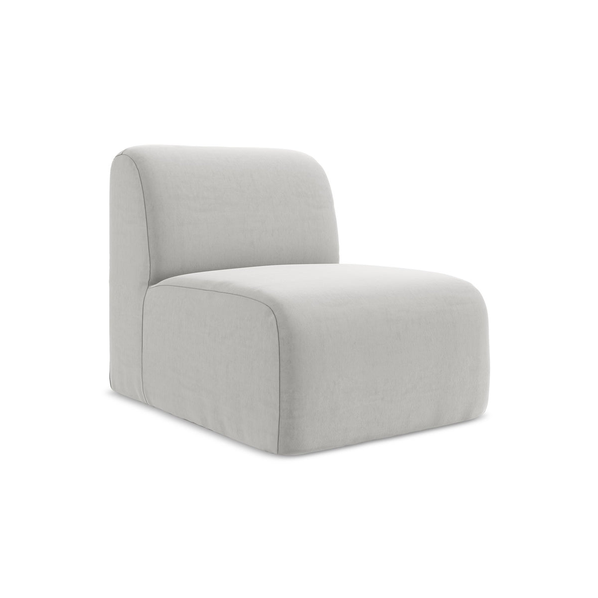 LaMiaSofa Bankmodule midden Cervo - velours - zilver - 70x94x75