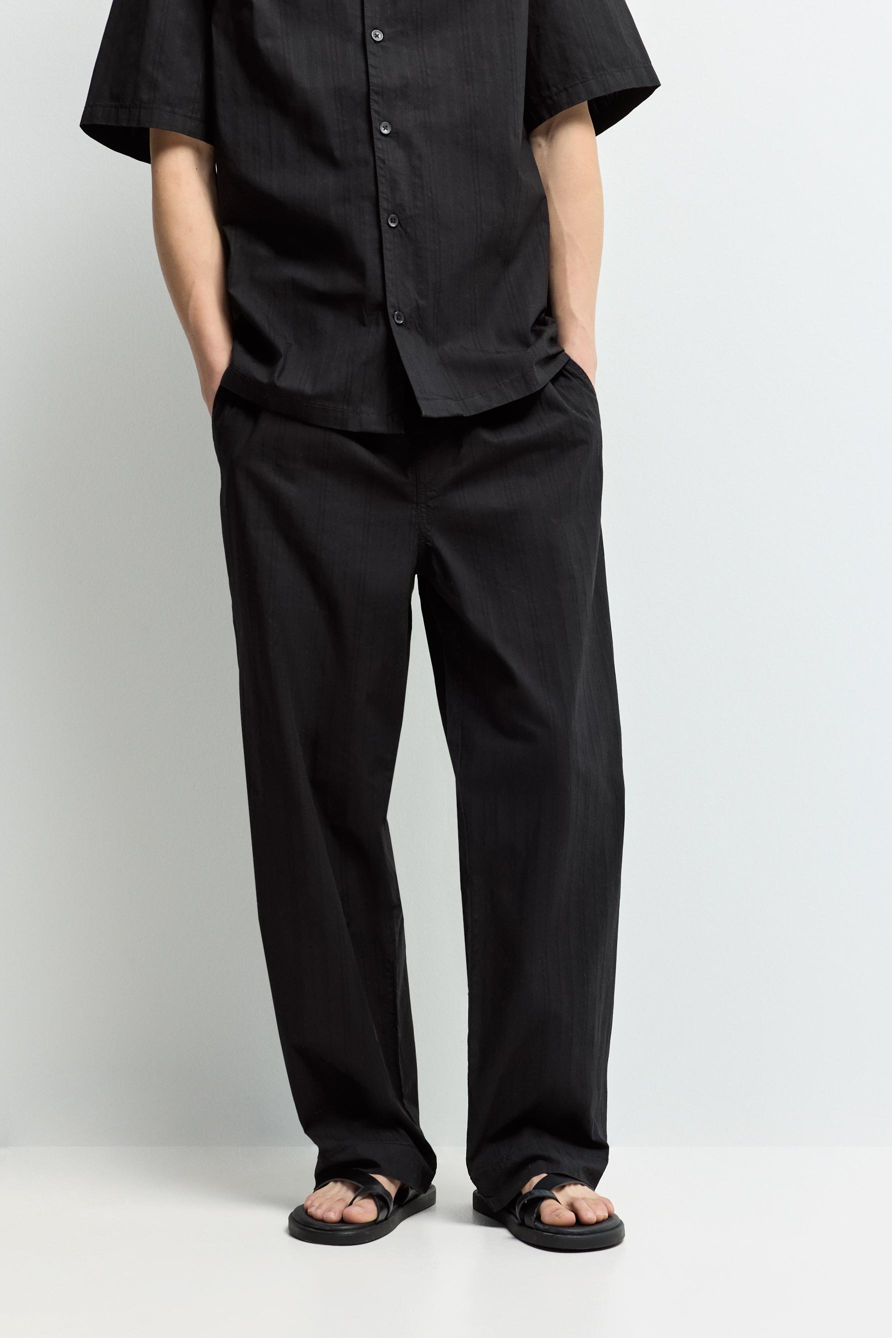 Pantalón wide leg textura