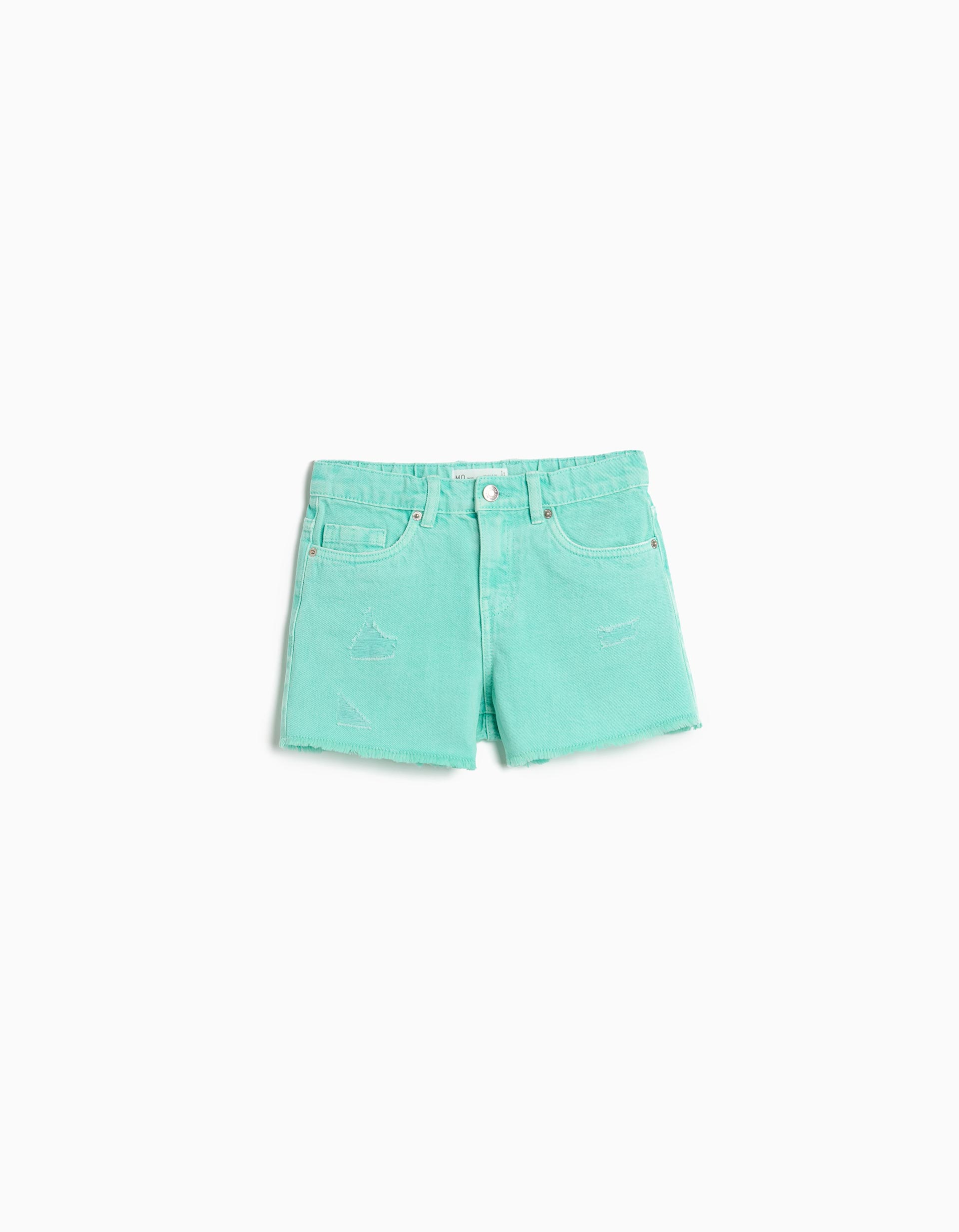 Calções de Ganga, Menina, Verde Claro