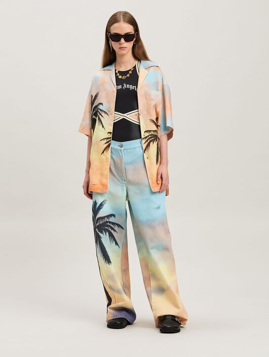 Sunrise palm bowling shirt