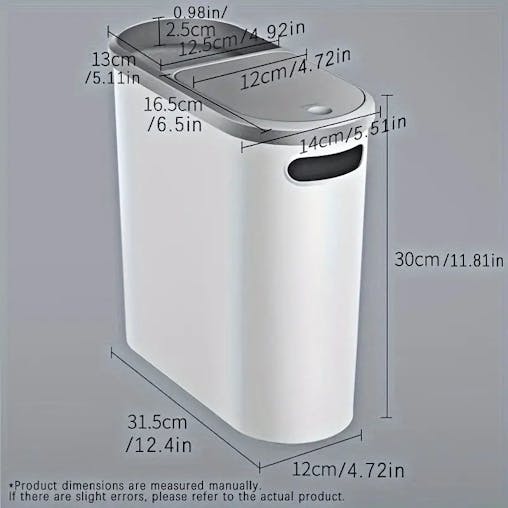 NNETM 1pc Bathroom Trash Can with Lid