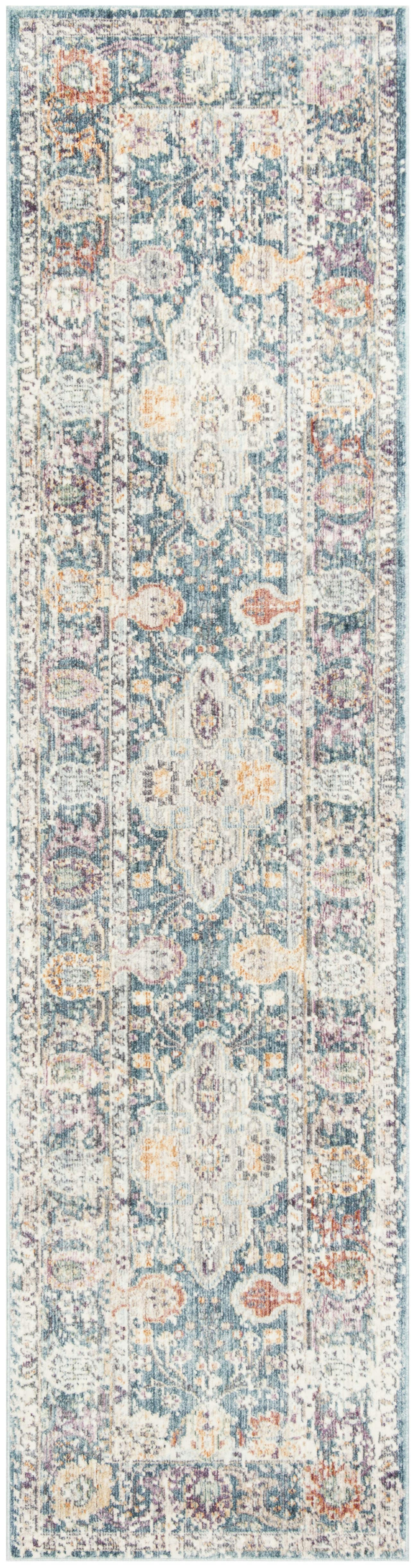 ILLUSION - Tapis de salon interieur en teal & cream, 69 x 244 cm