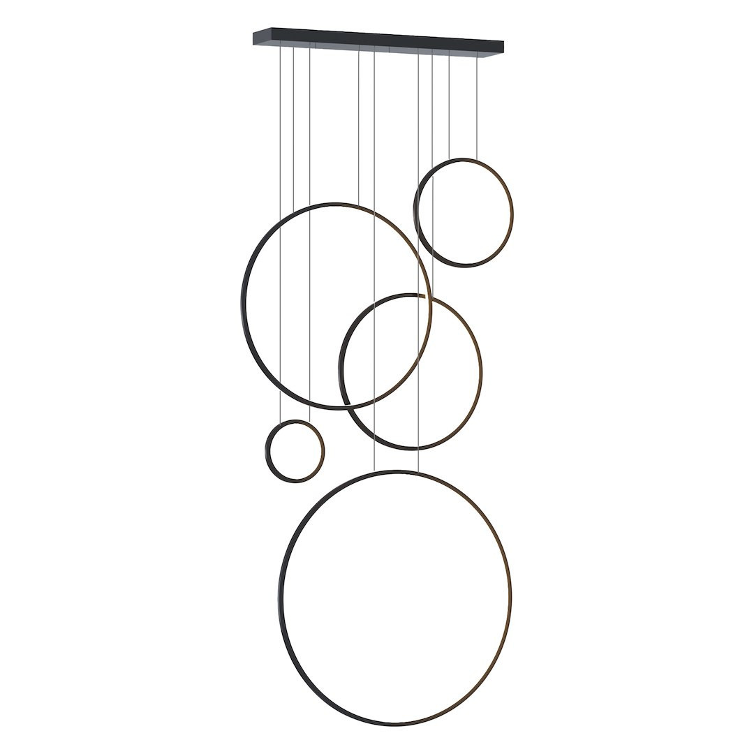 Lampa wisząca SATURNO czarna LED 5x100W Neutralna biel 4000lm Milagro