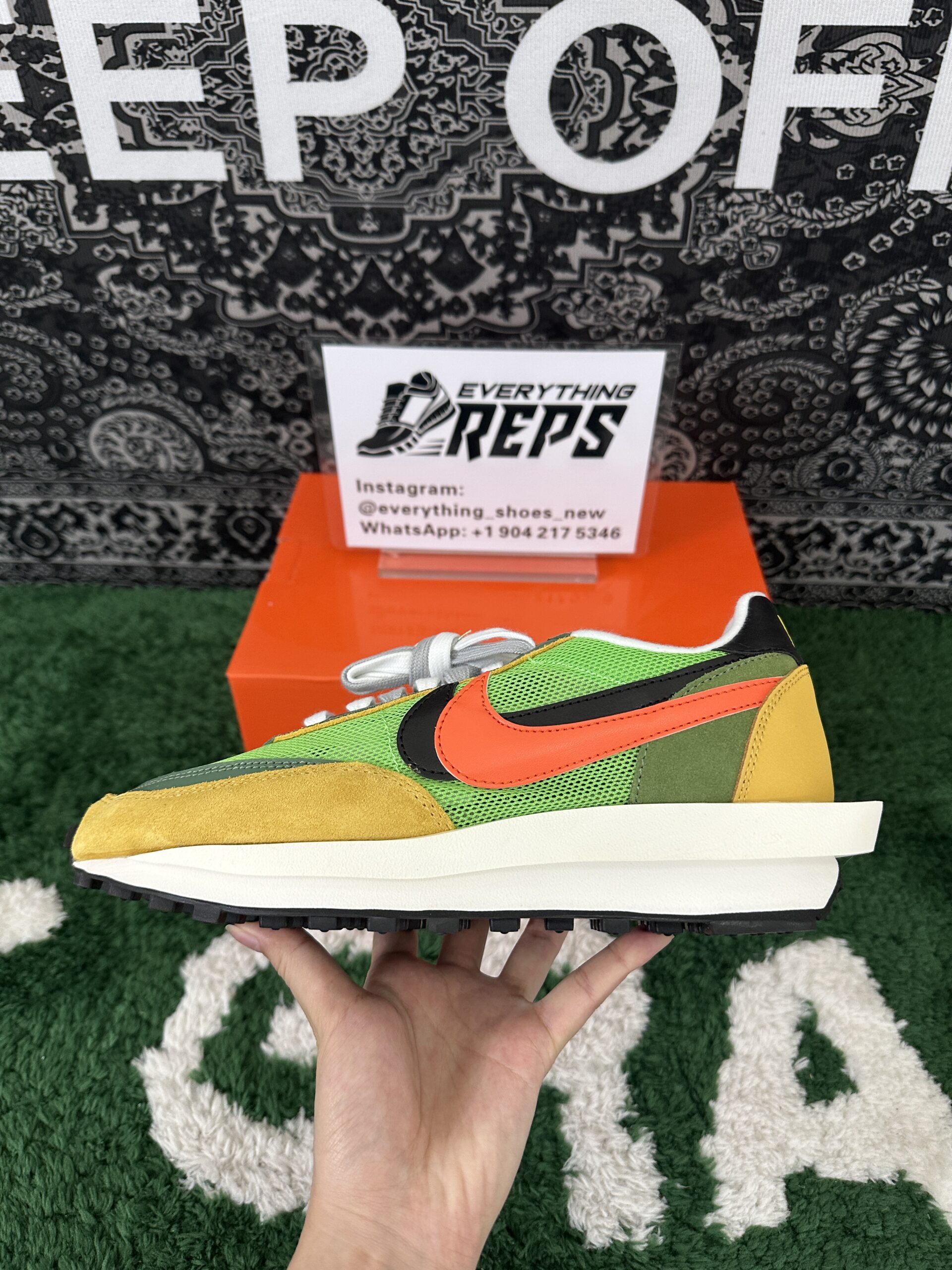 Sacai x Nk LVD Waffle Daybreak, Green Multi