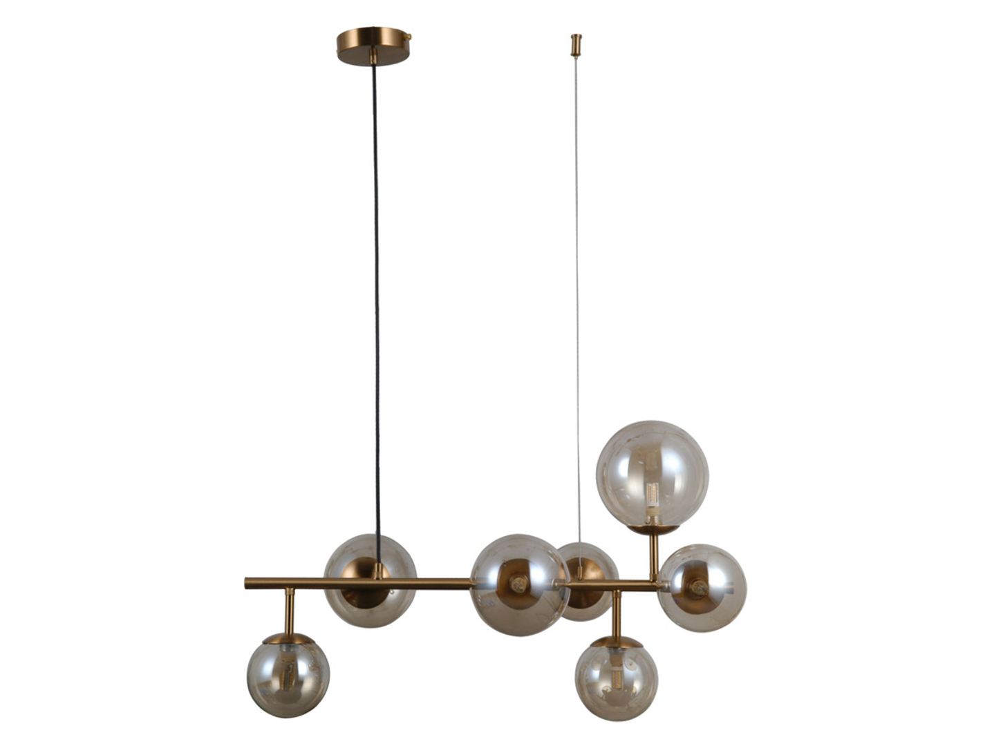 Lampa wisząca Frontera 7-punktowa szklana czarna