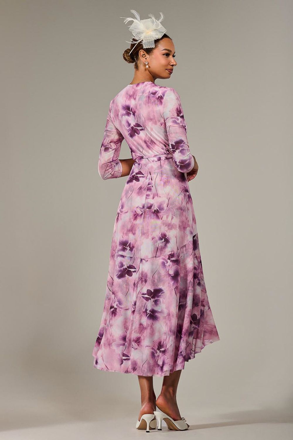 Jolie Moi Mesh Wrap Midaxi Dress