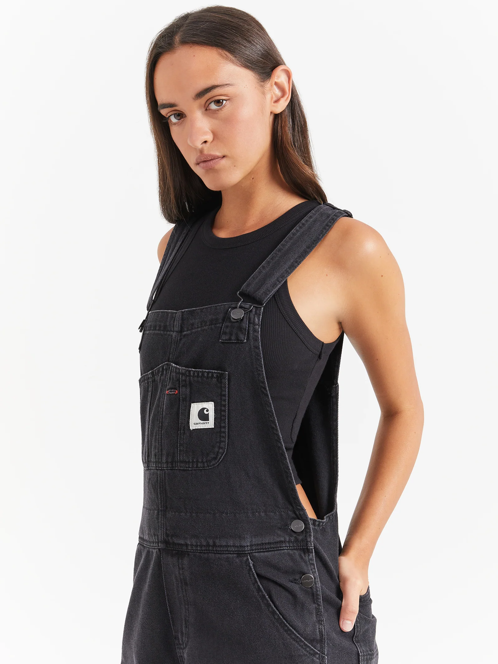 Denim Bib Double Knee Overalls
