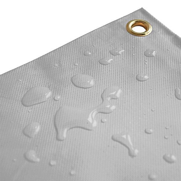 Bâche de Protection 8x9 m Grise - Garantie 8 ans TECPLAST - LP640MU - Bâche PVC étanche - Résistance Anti-UV
