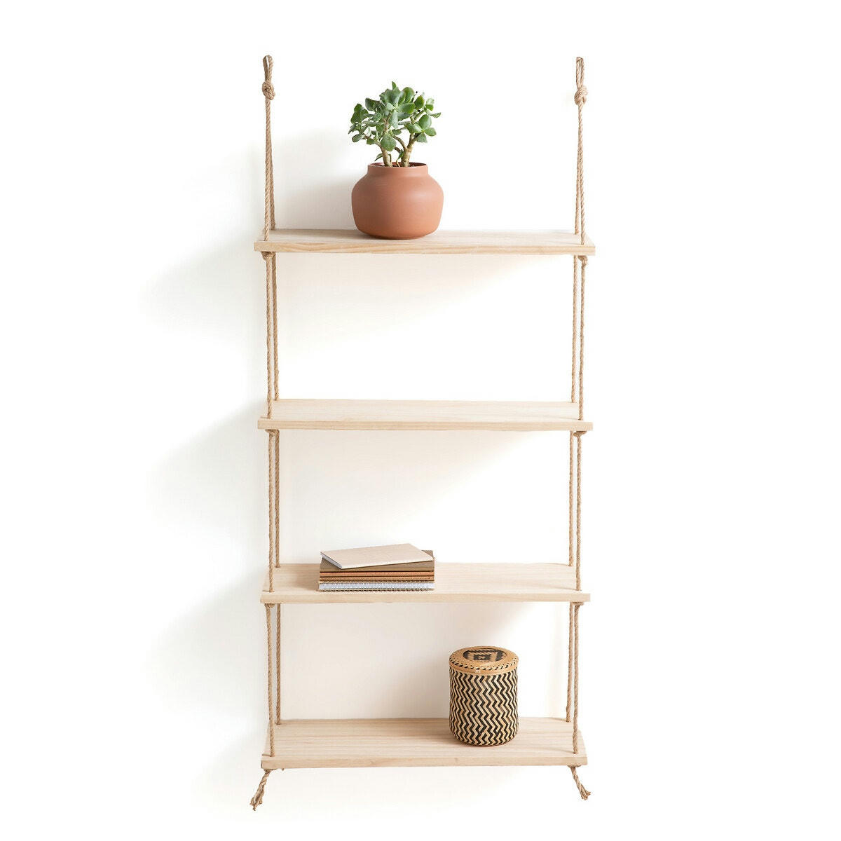 Étagère murale en pin et sisal L60 cm, Mareo