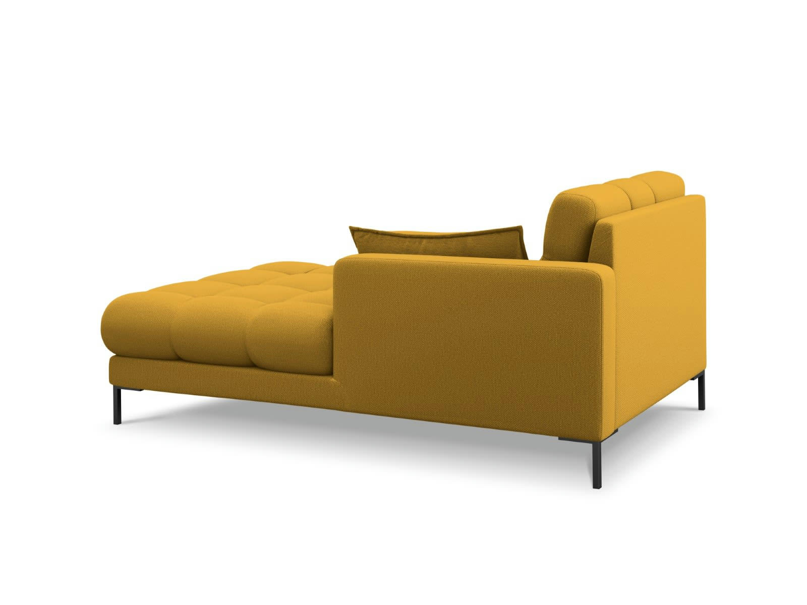 MAMAIA - Méridienne droite 1 place en tissu structurel jaune