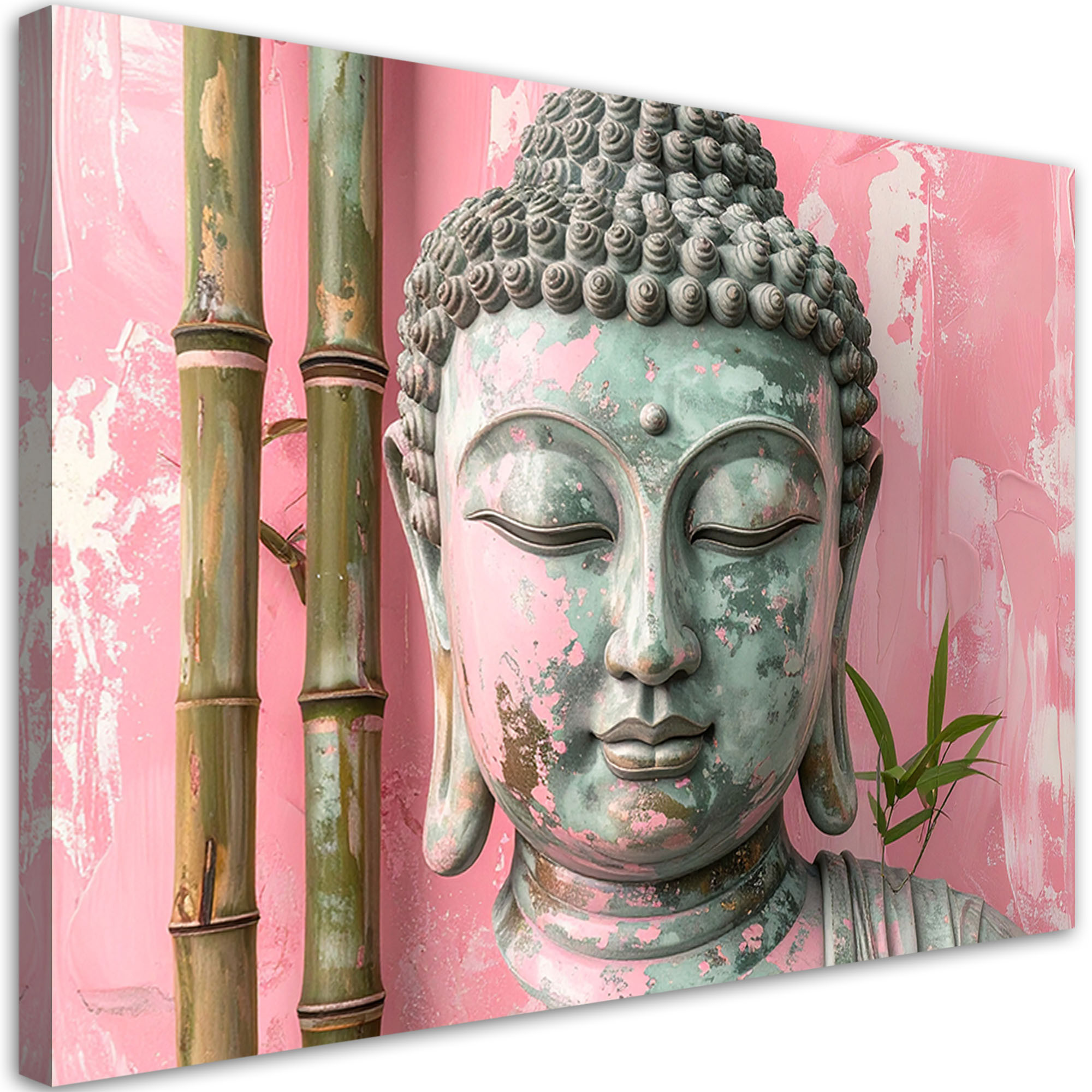 Obraz do salonu sypialni biura, Różowy Budda Zen Spa Bambus 30x20