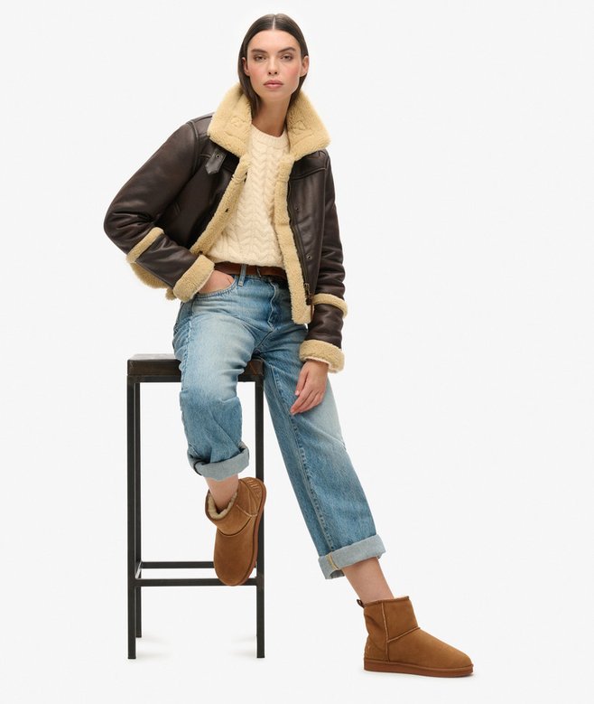 Suede Sherpa Ankle Boots