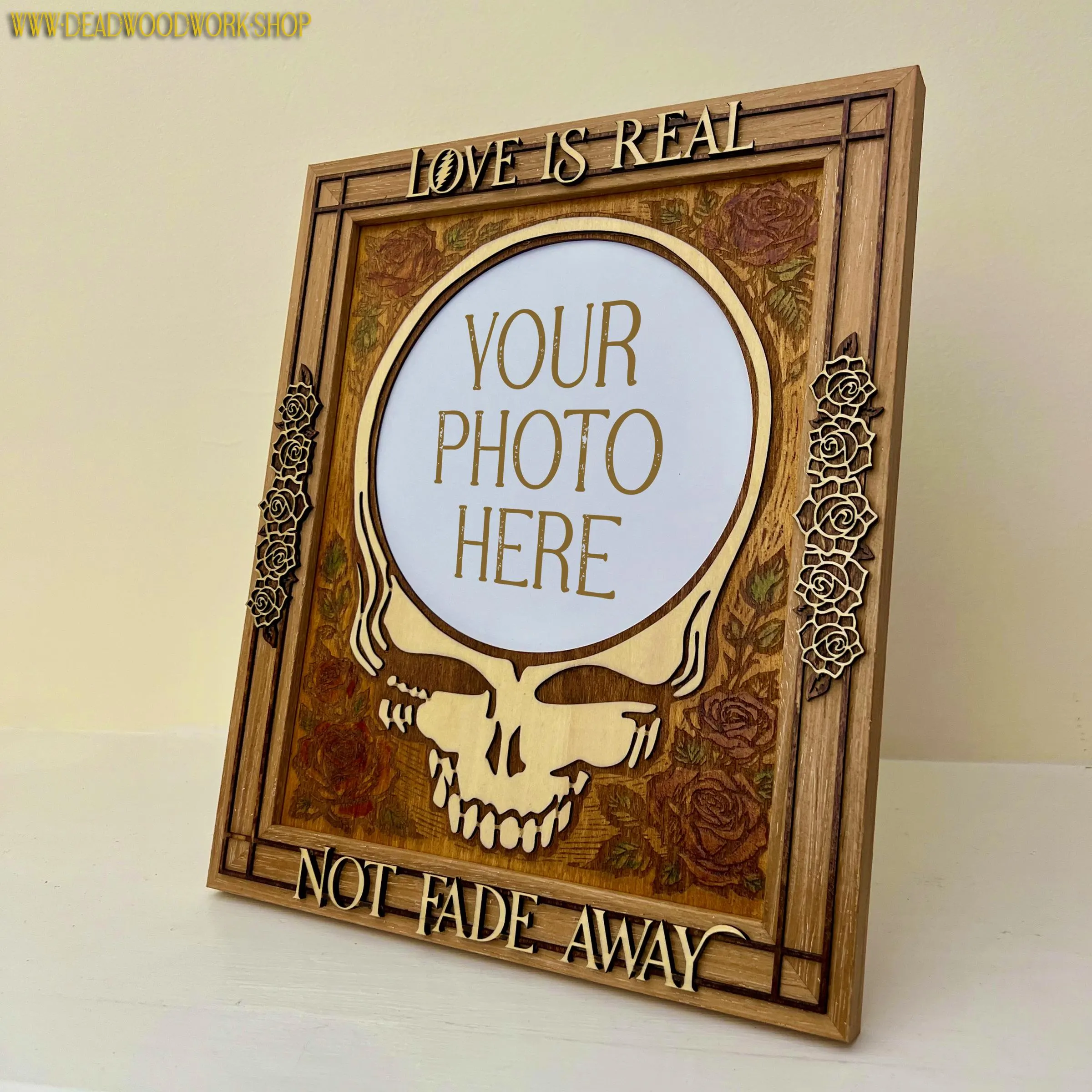 Not Fade Away - Wooden Stealie Picture Frame from DeadWoodWork.Shop