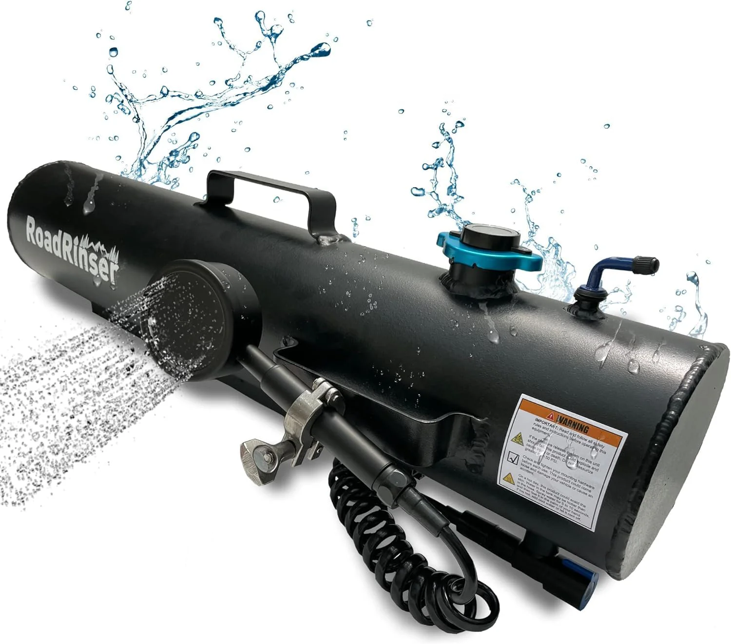 4x4 Road Cleaner with 14L Pressurized Water Tank  Shower, Roof Rack/Trailer Mountable, for Camping, Off-Road, Beach (Black)