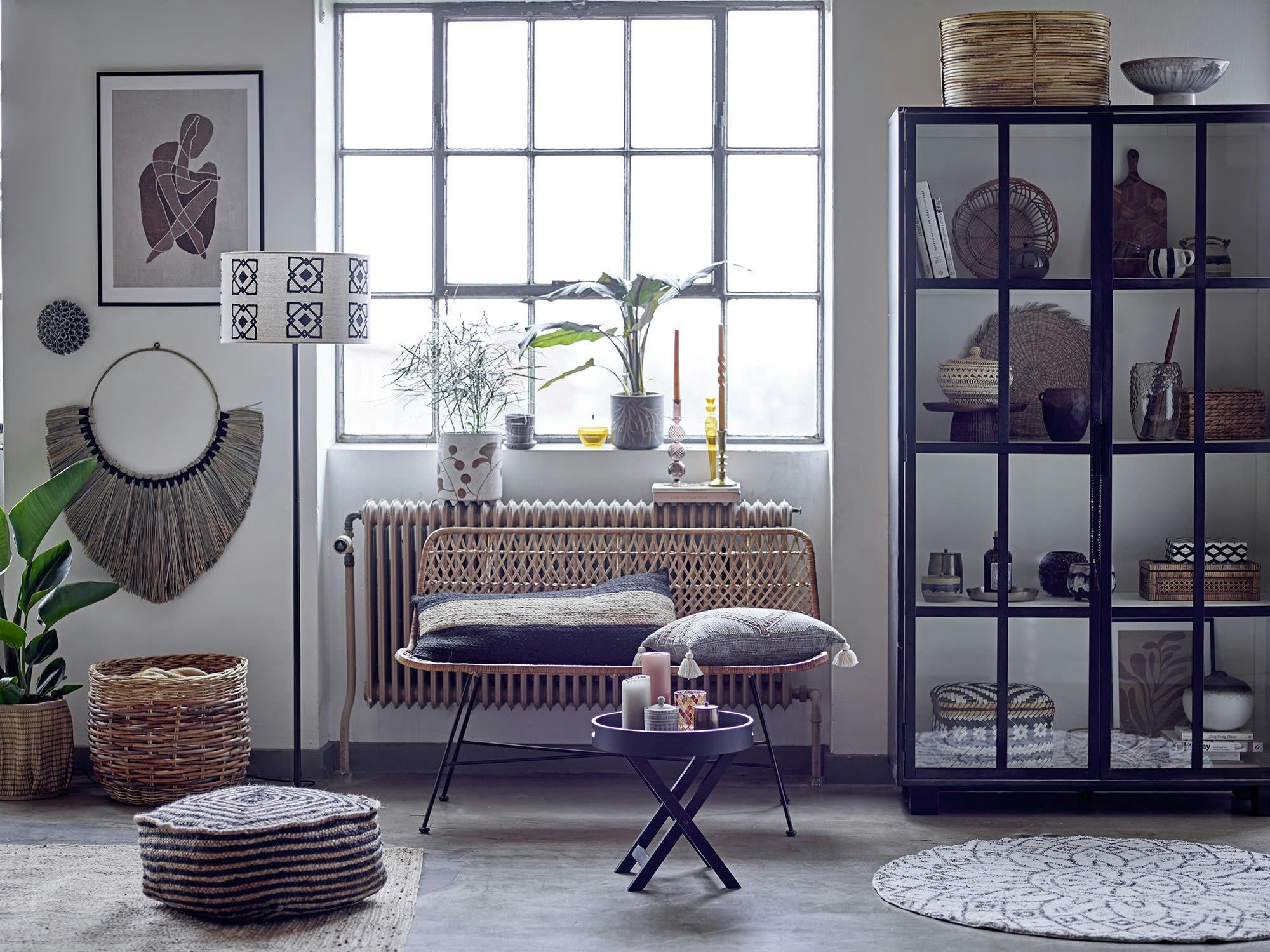 LAR - lot de 3 paniers avec couvercle en bambou noir