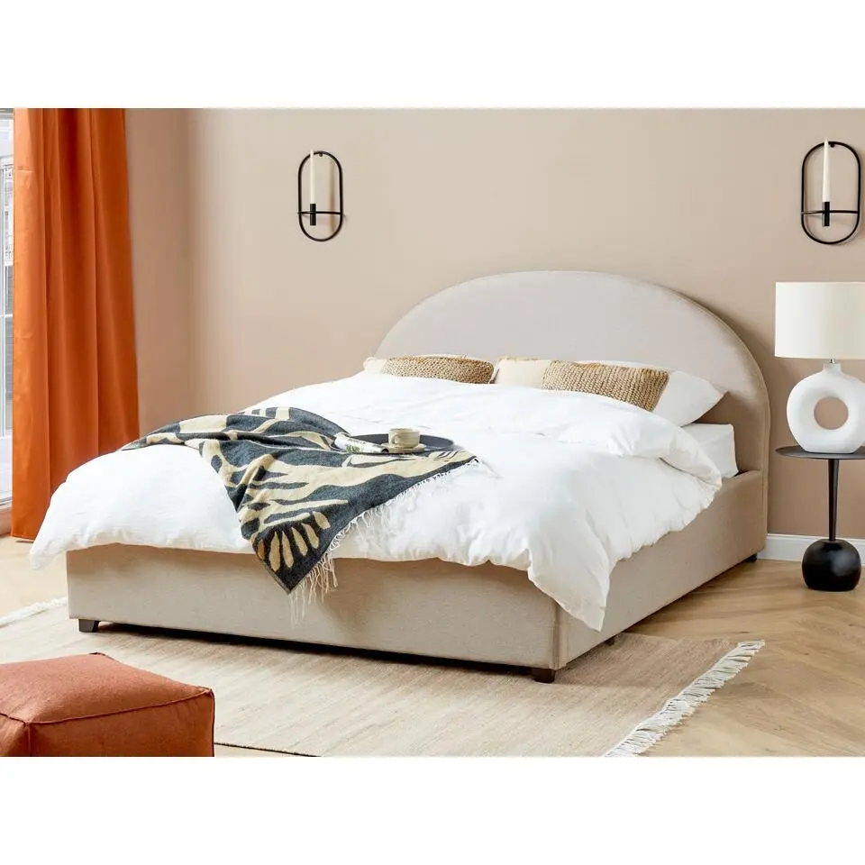 VAUCLUSE - Bed met opbergruimte - Lichtbeige - 160x200 cm - Polyester