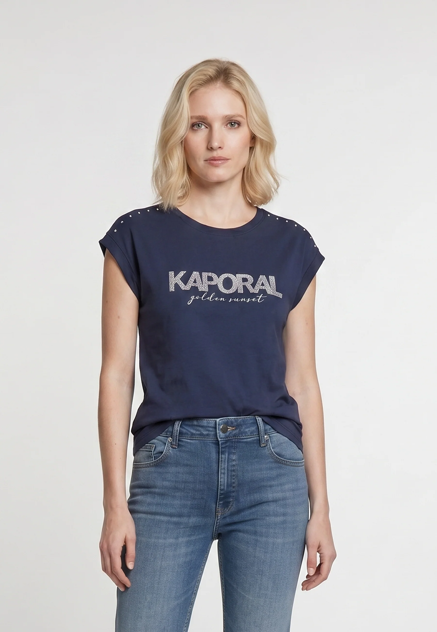 T-shirt bleu marine en coton KOPY