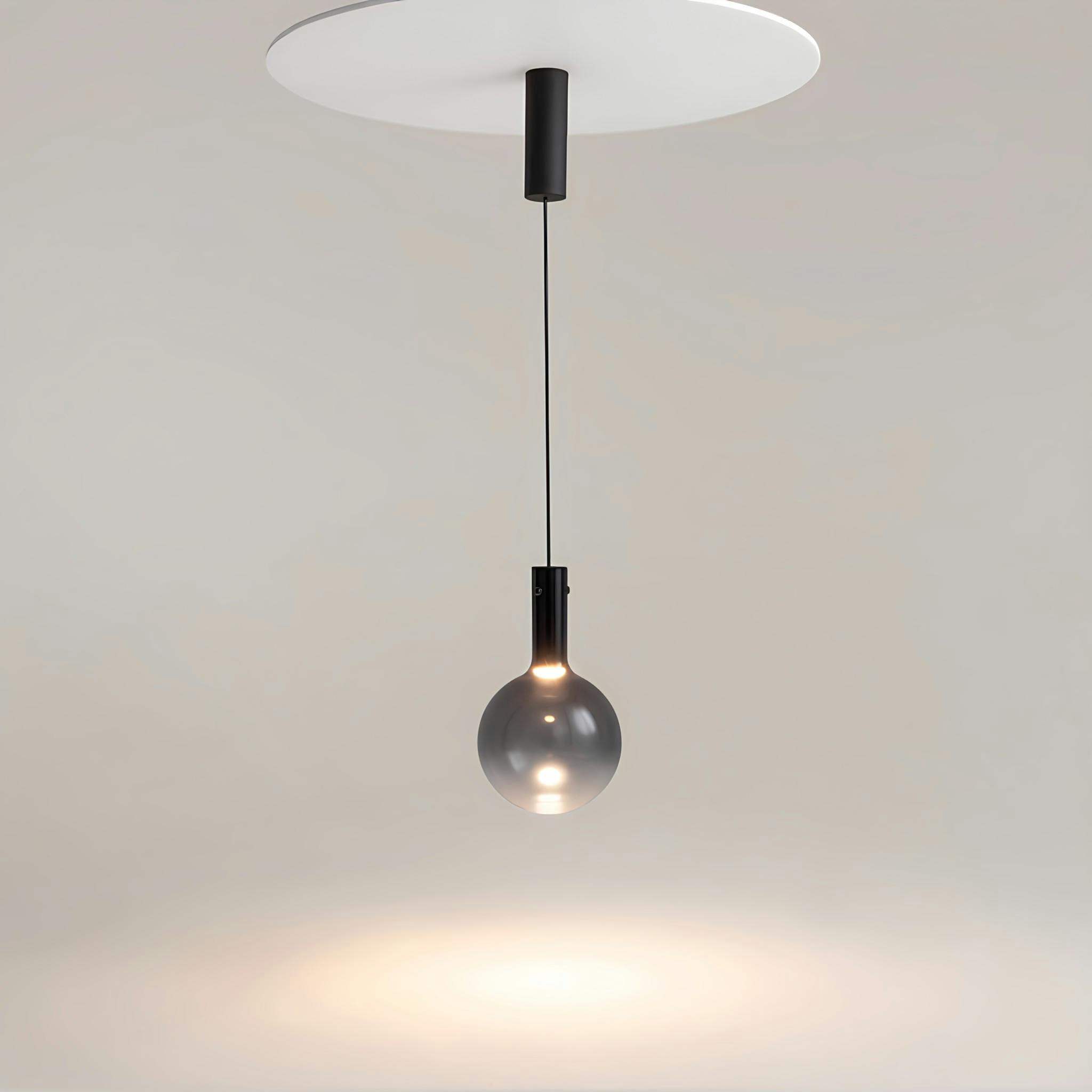 Suspension verre soufflé LED – globe noir fumé DELTONA