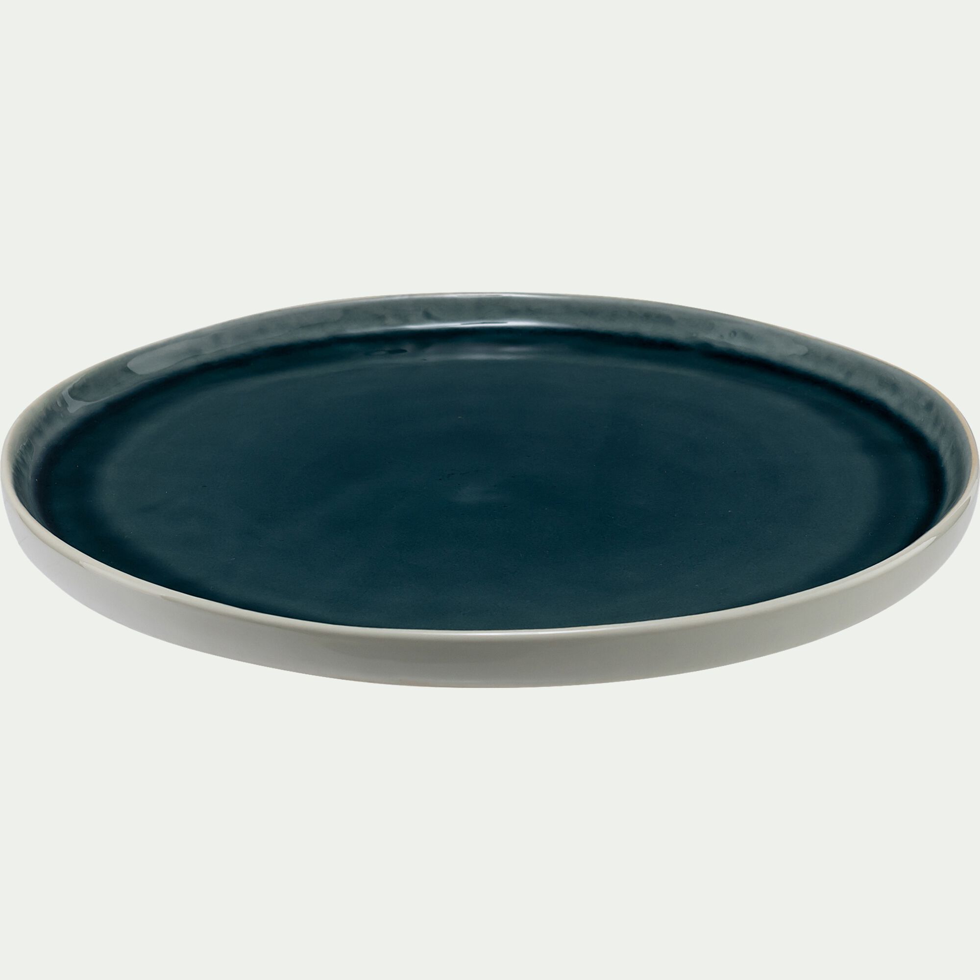 GYPSO - Assiette plate en grès D27cm - bleu niolon