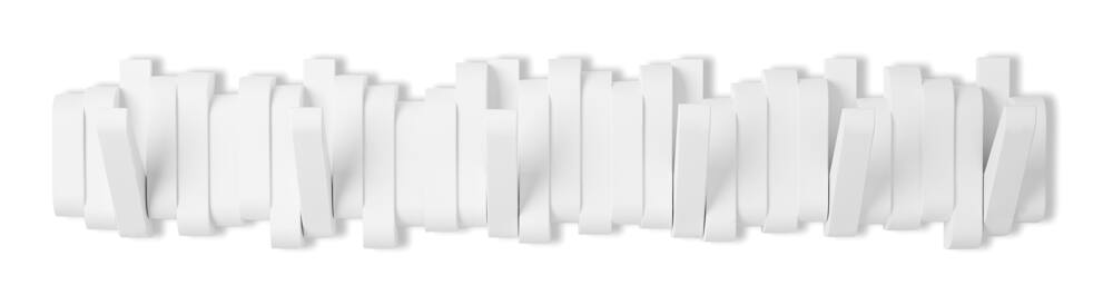 CANVAS Flemington Steel 6-Hook Flip Down Rail, White, 24-in