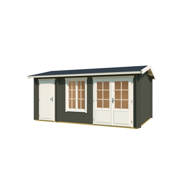 Gartenhaus »Wrexham«, BxHxT: 525 x 250,8 x 350,8 cm (Außenmaß inkl. Dachüberstand), grüngrau