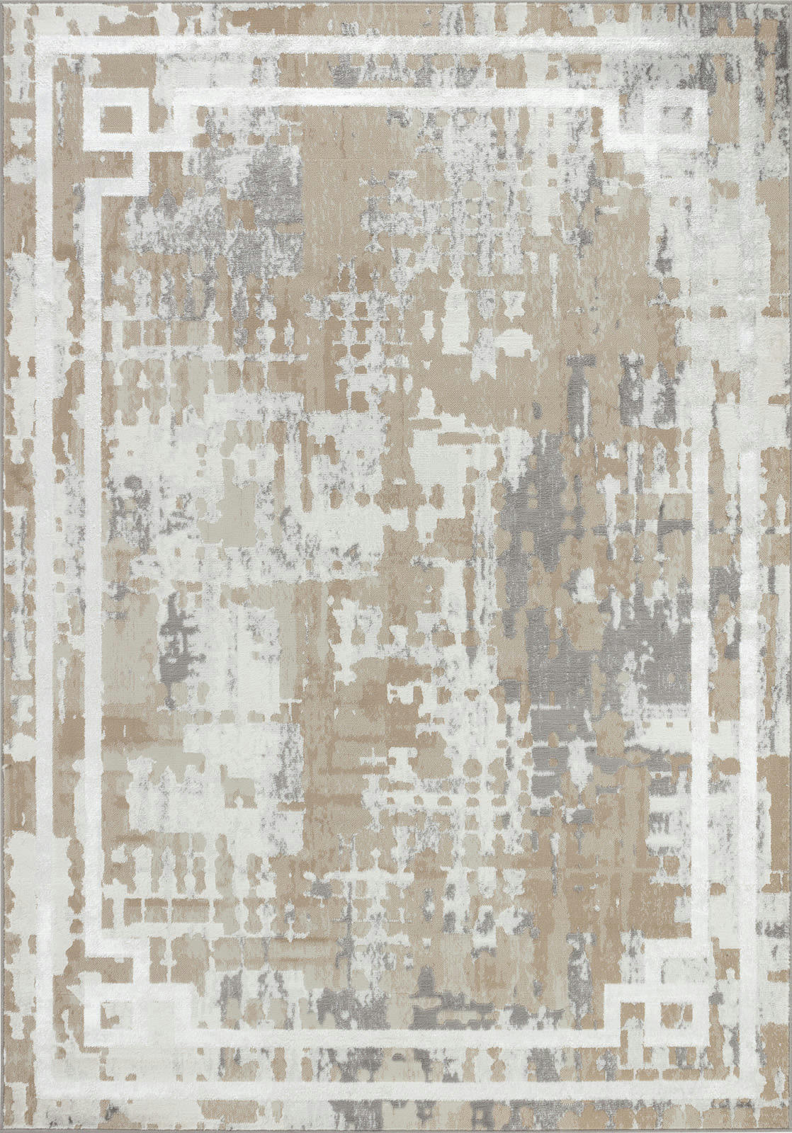 MARTINA - Tapis Abstrait Moderne Beige/Blanc 120x170
