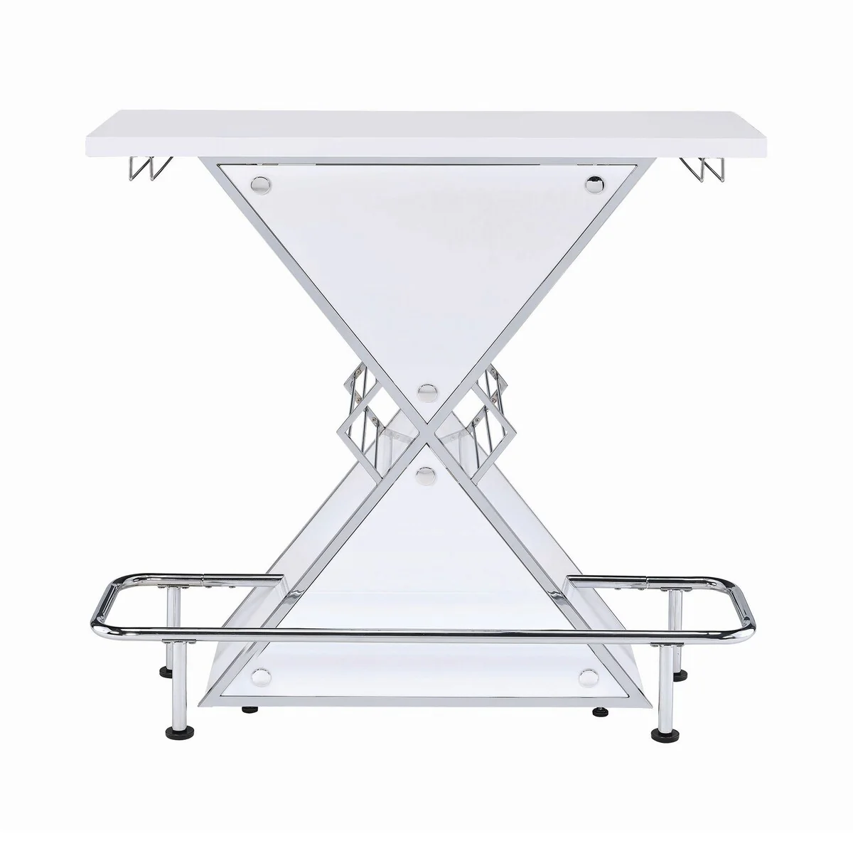 Maclean X-Shaped Bar Unit With Wine Bottle Storage