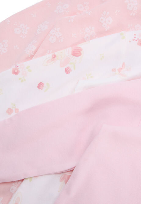 Baby Girls 3pk Pink Bunny Sleepsuits