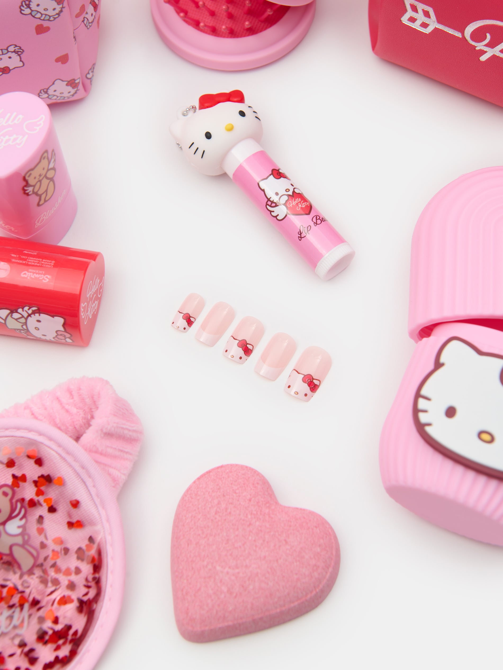 Sztuczne paznokcie kwadraty Hello Kitty