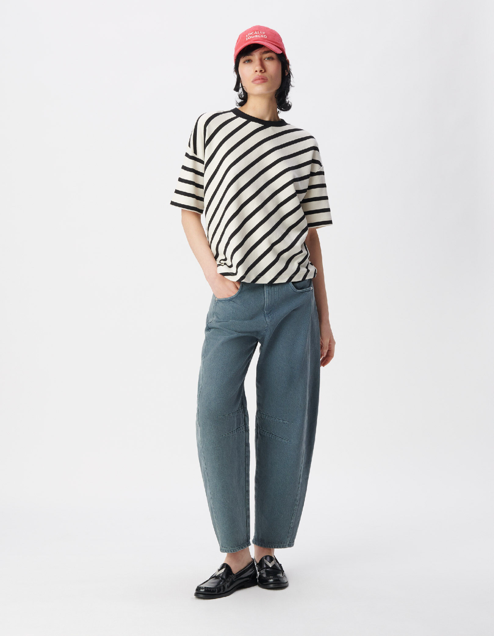 Tee-shirt marinière rayures pailletées Femme