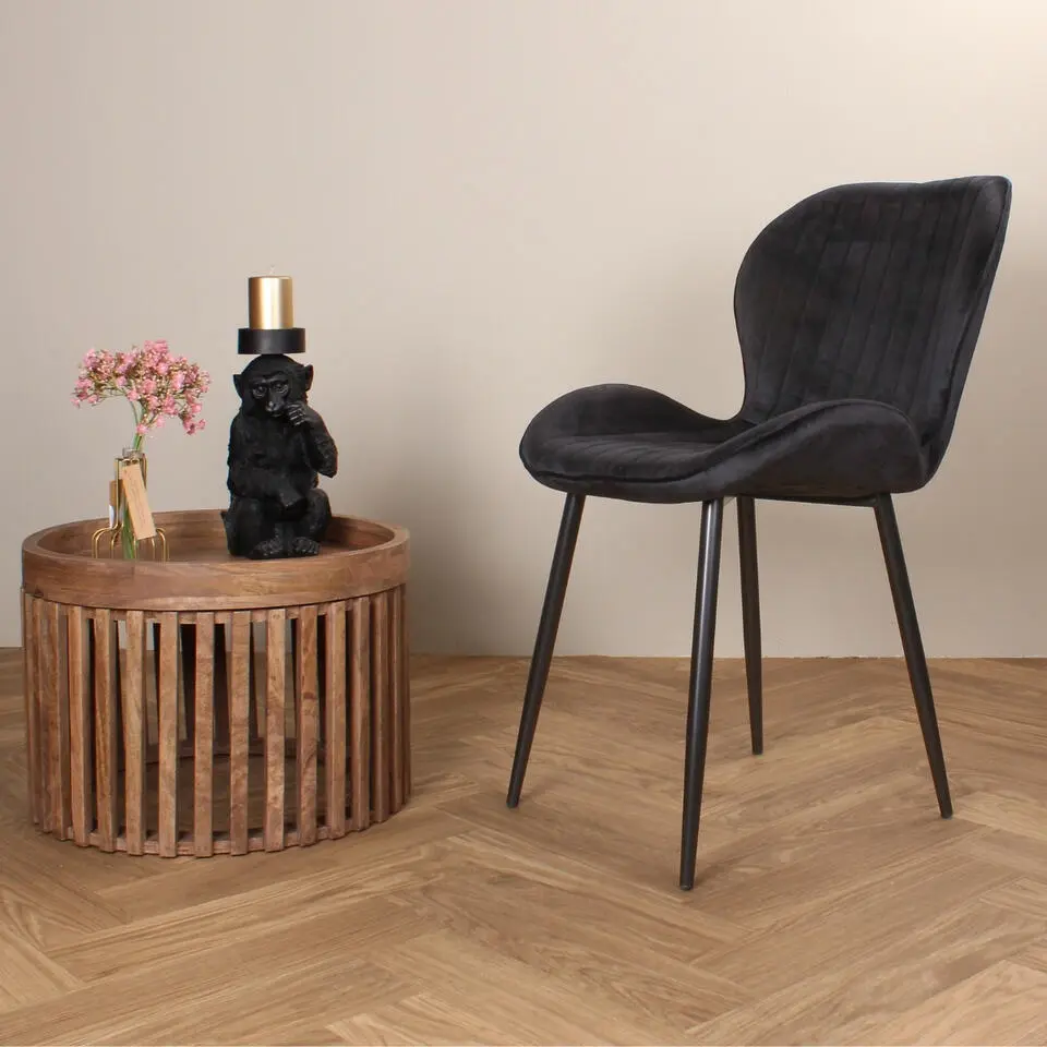 DS4U - Giulia eetkamerstoel velvet zwart