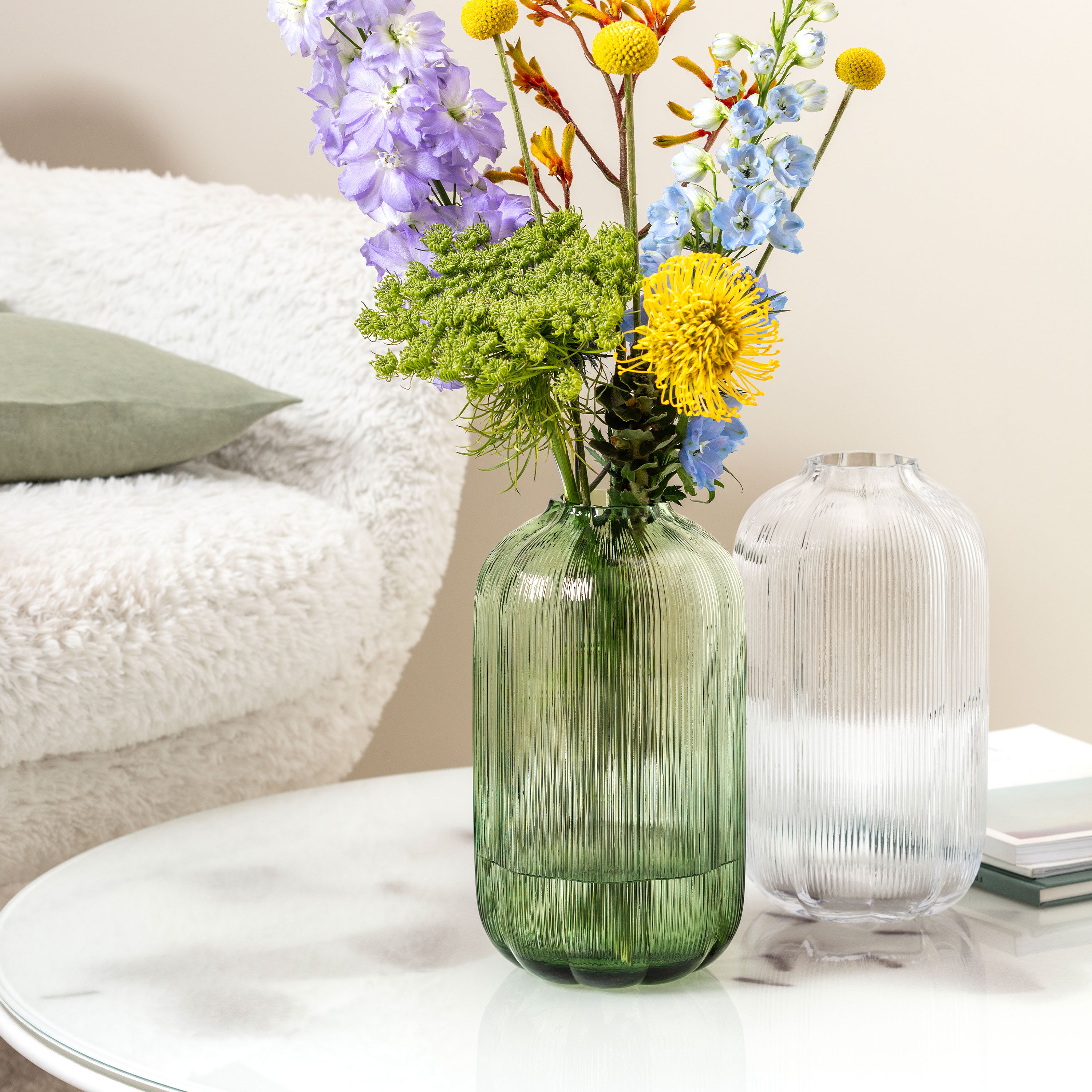 Fleur Vase - Clear, 6.3'' x 11.1'', glass