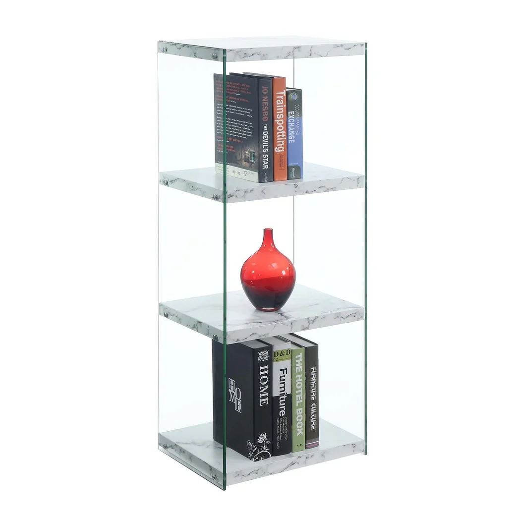 Convenience Concepts SoHo 4 Tier Glass Tower Bookcase