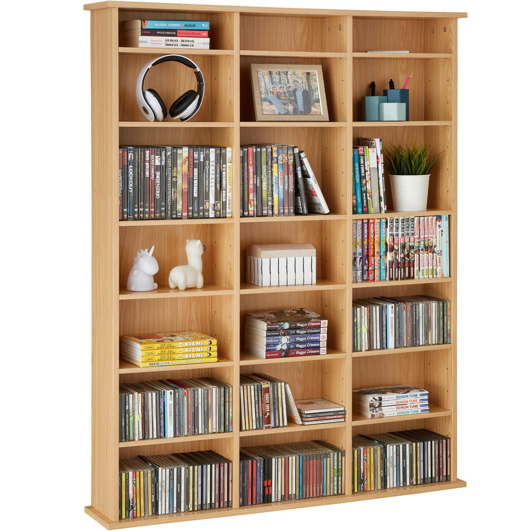 - Étagère DVD CD aspect Bois marron hêtre