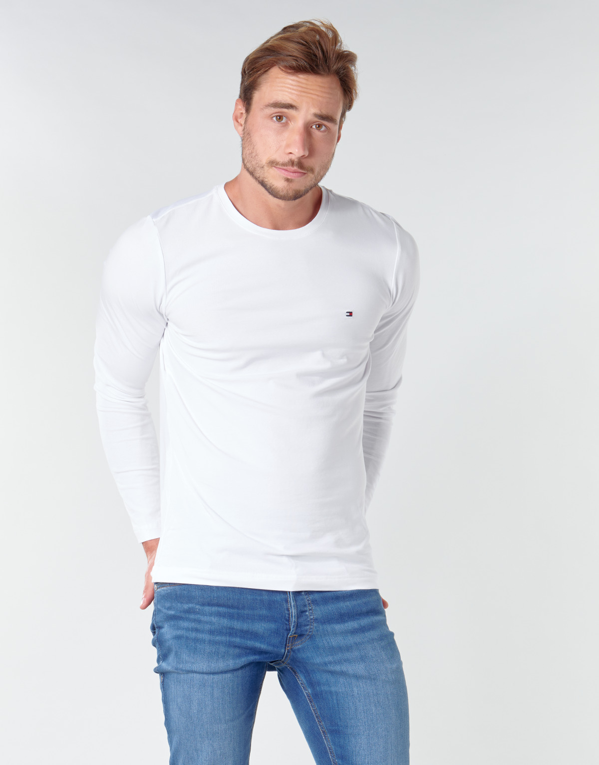 Tommy Hilfiger - STRETCH SLIM FIT LONG SLEEVE TEE - White