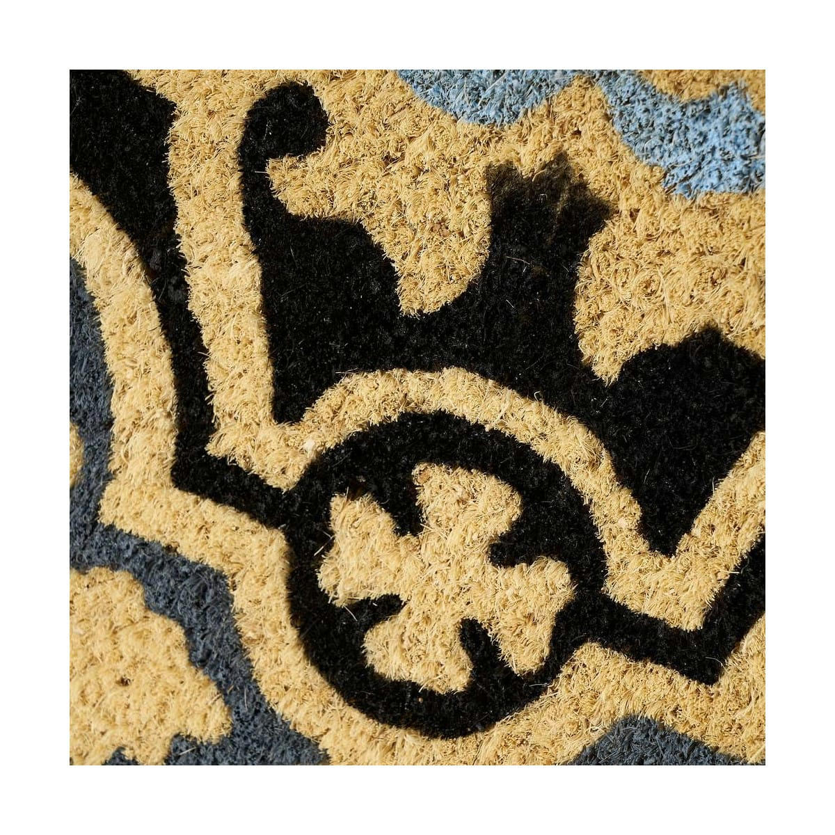 CARREAUX - Paillasson coco gris façon carreaux de ciment 60x40x1,5cm