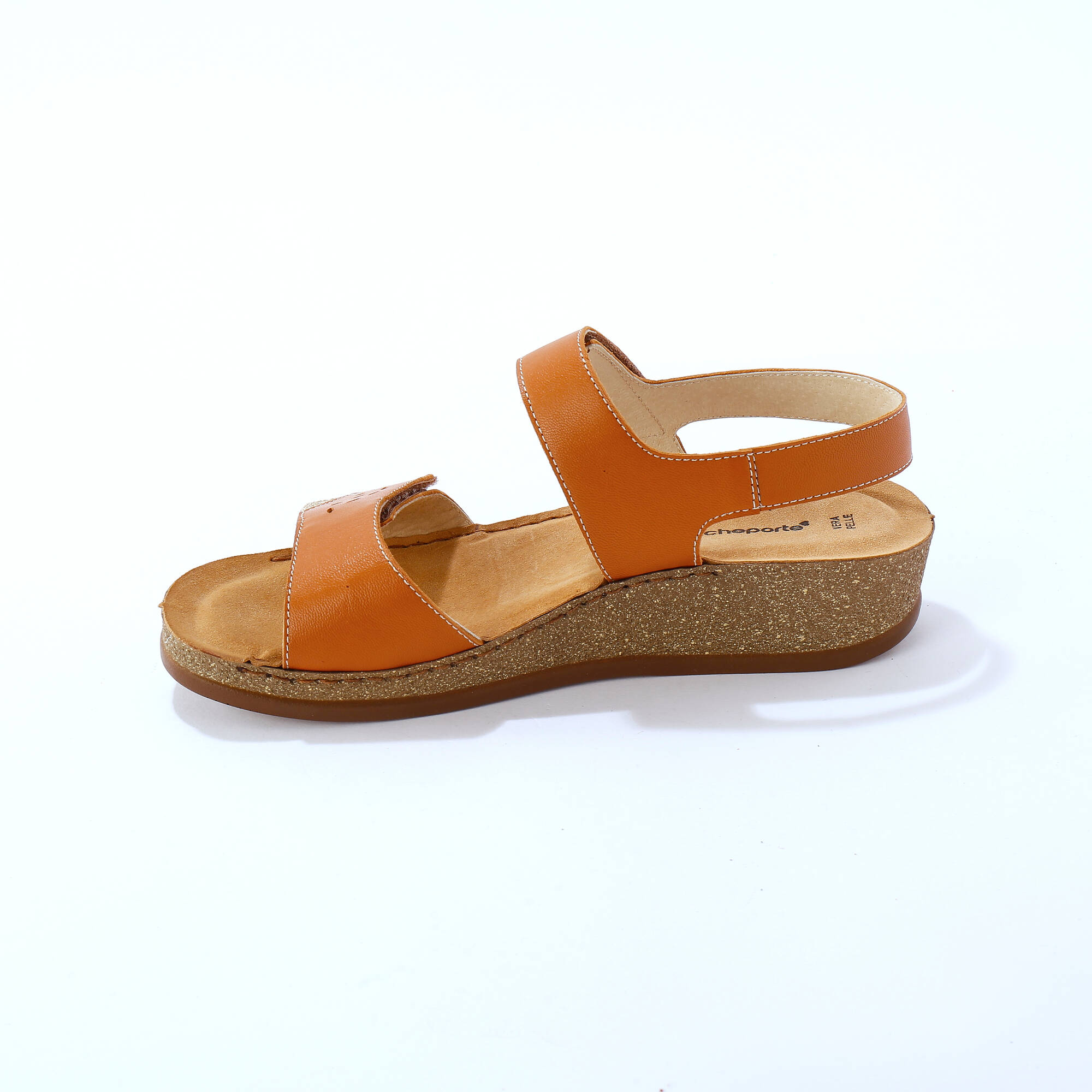 Sandales scratchées largeur confort en cuir