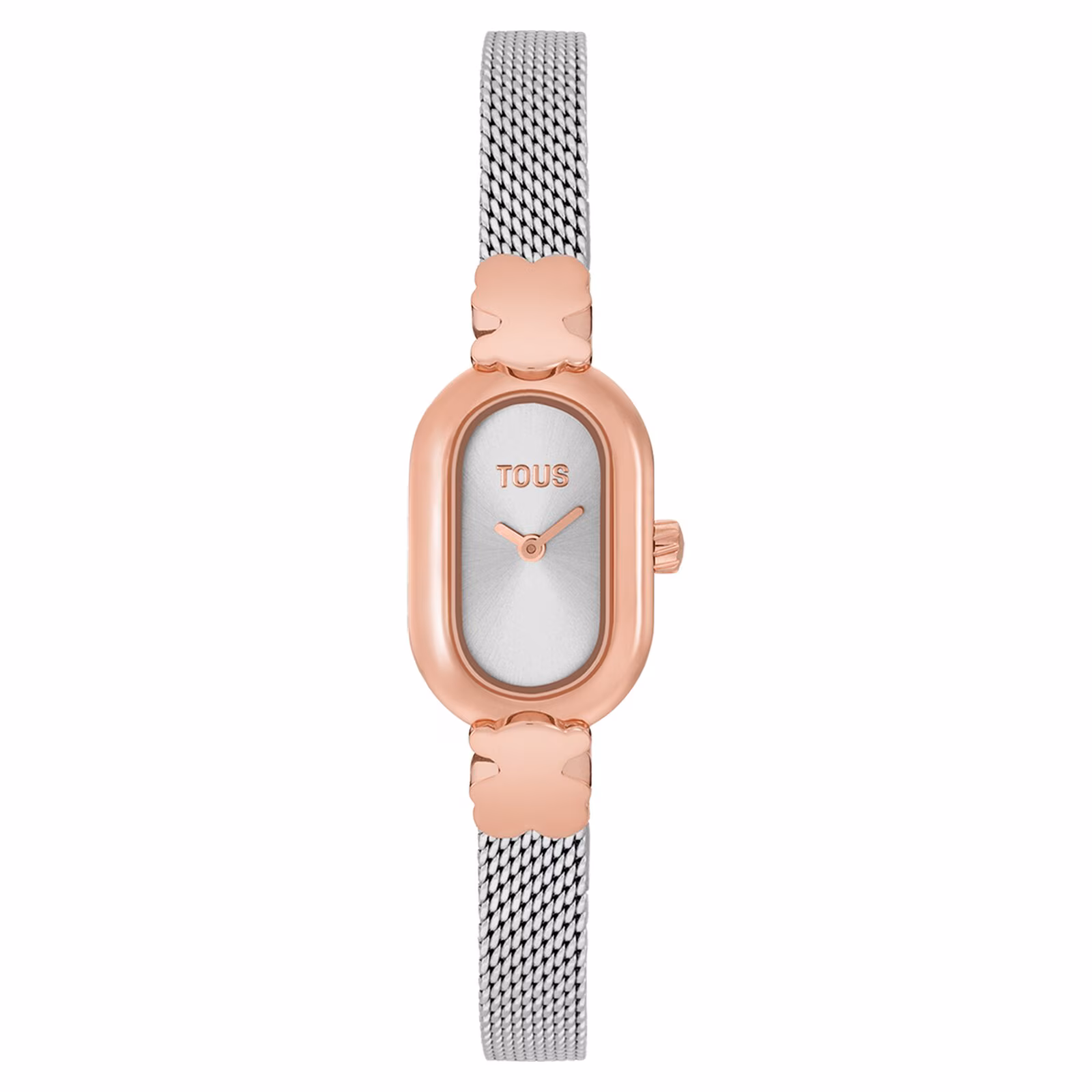 Reloj analógico joya con brazalete de acero y acero rosado Oval Icon
