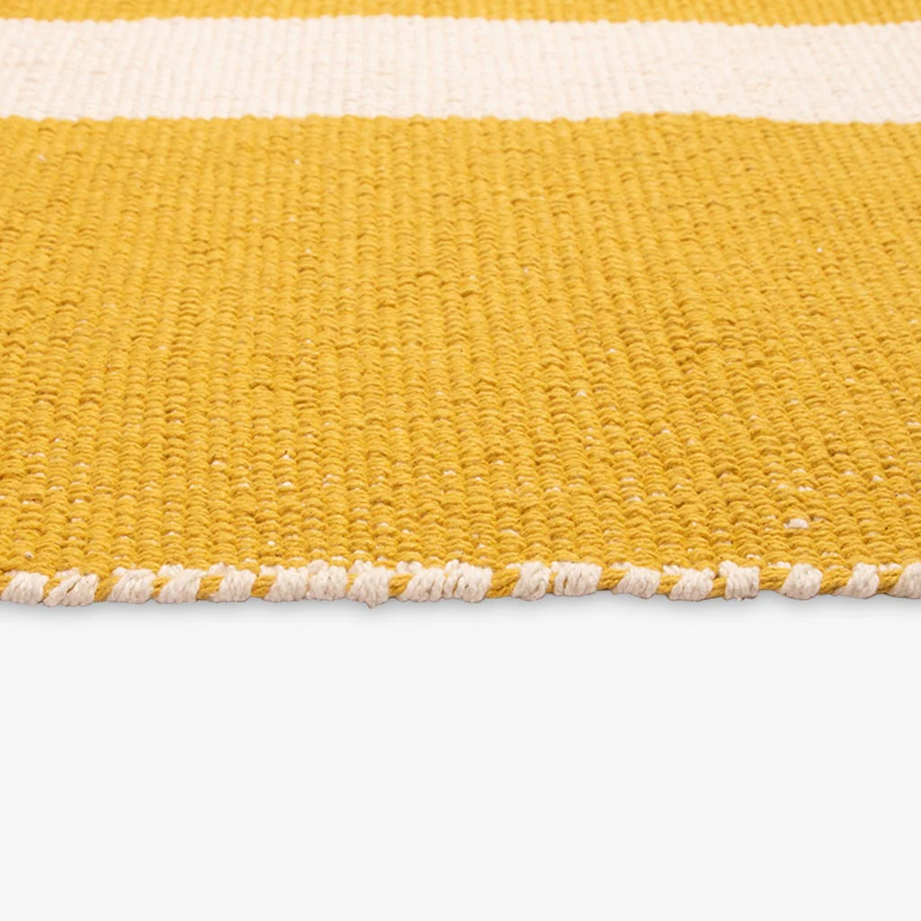 Tapete algodão riscas amarelo/bege 140x200cm BALAT