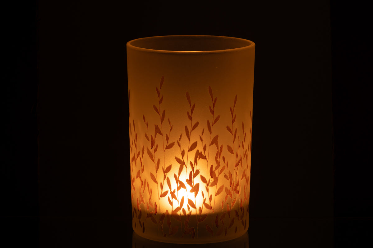 J-Line windlicht Sally - glas - oranje/transparant - large